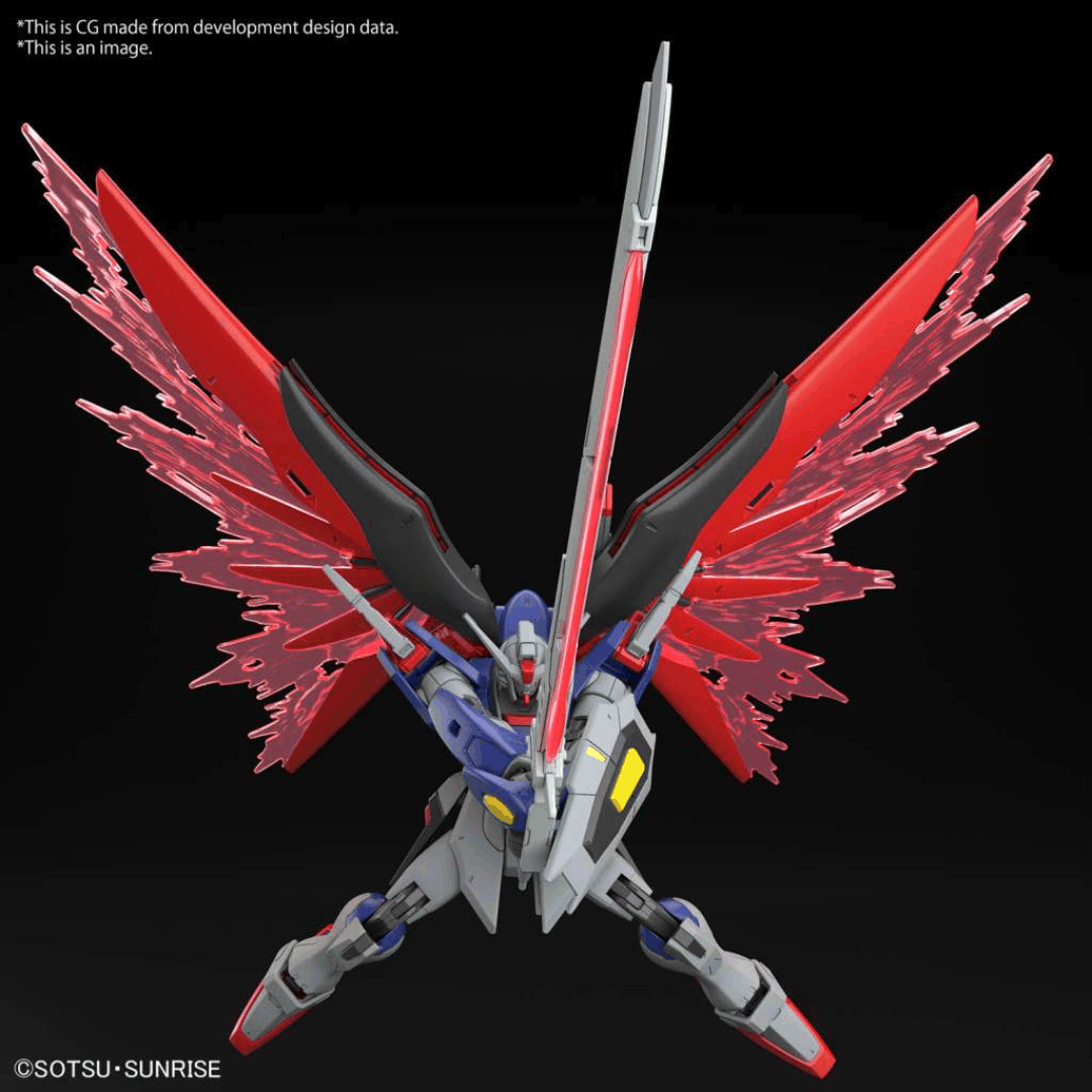 Box HG Bandai Destiny Gundam Spec II & Zeus Silhouette 1/144 da Gundam SEED Freedom, kit Gunpla senza colla con ali translucide e cannone Zeus.