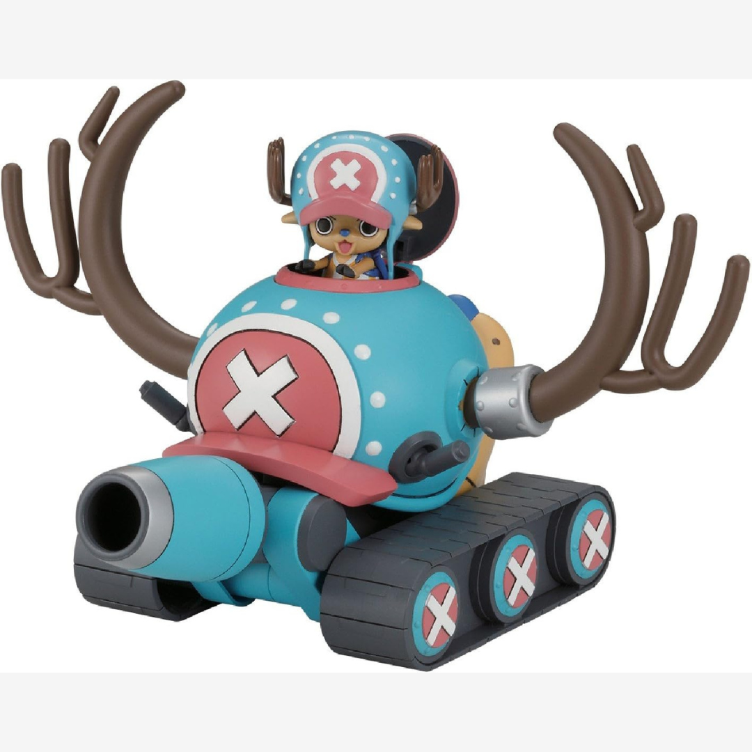 Box Bandai Chopper Robo No.1 Tank One Piece, carro armato blu con cannone e corna pilotato da TonyTony Chopper, kit modellismo da assemblare senza colla né vernice