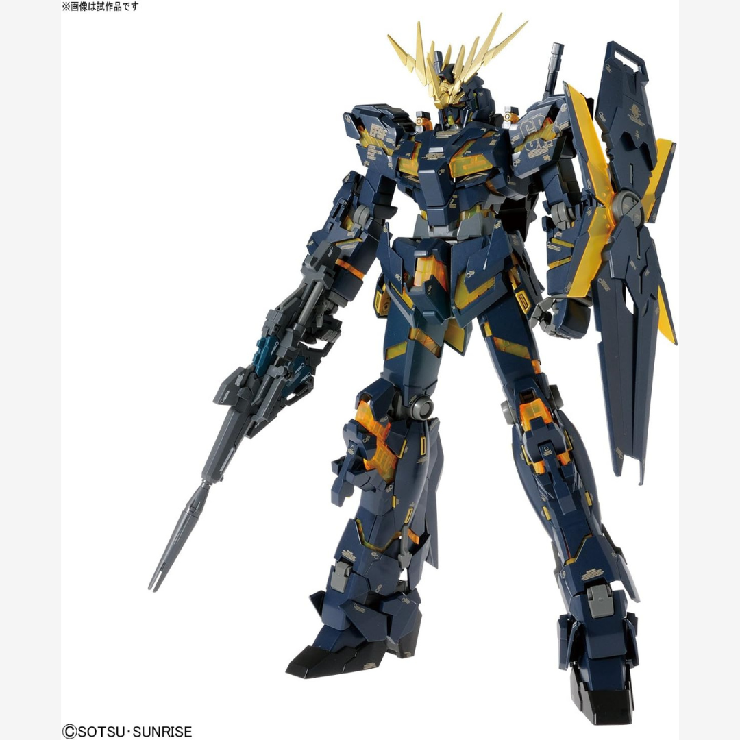 MG 1/100 Banshee Unicorn Gundam 02 Ver.Ka con Psycho Frame arancione. Kit Gunpla UC0096 da assemblare senza colla, design iconico Katoki.