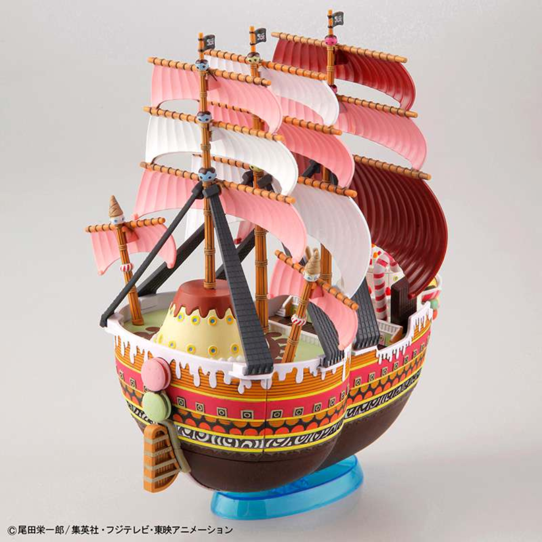 Modellino Bandai Queen Mama Chanter da One Piece, nave colorata della ciurma di Big Mom, kit da assemblare senza colla per fan e collezionisti anime
