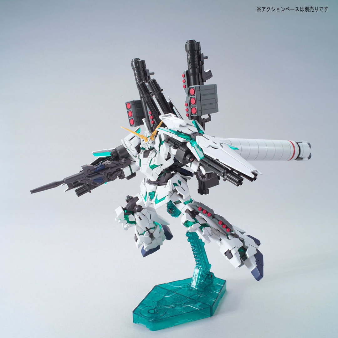 Box Gunpla Bandai HG 1/144 RX-0 Full Armor Unicorn Gundam Destroy Mode, kit assemblabile senza colla con dettagli e armi da Gundam UC.








