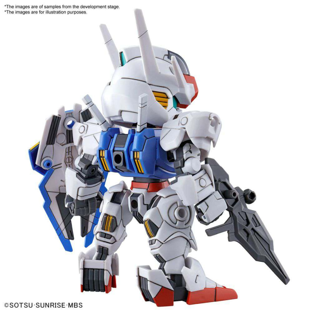 Gunpla SD Gundam Aerial EX-Standard XVX-016 Bandai da Witch from Mercury, kit da assemblare senza colla né vernice, dettagliato e articolato.