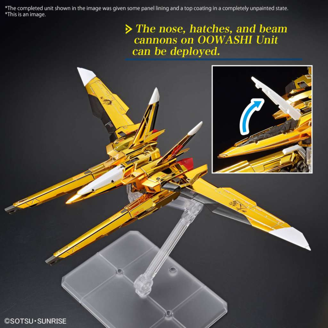 Gunpla HGUC Hyaku Shiki 1/144 versione Gold Coating, modello placcato oro con fucile e scudo, perfetto per fan Gundam e collezionisti Gunpla esperti