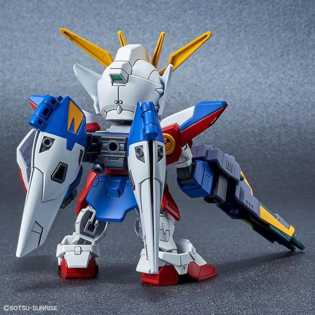 Gunpla SD EX-Standard Wing Gundam Zero Bandai con Twin Buster Rifle, ali mobili e accessori, kit da montare senza colla ispirato a Gundam Wing.