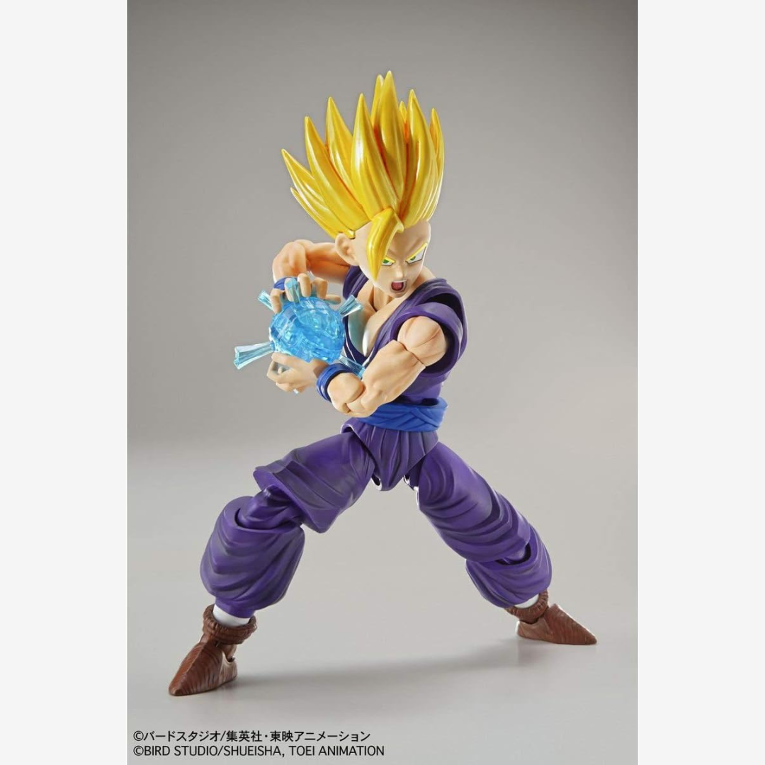 Box Figure-rise Standard Bandai Super Saiyan 2 Son Gohan da Dragon Ball Z, model kit anime da montare senza colla, ricco di dettagli ed effetti aura.







