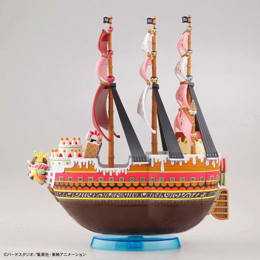 Modellino Bandai Queen Mama Chanter da One Piece, nave colorata della ciurma di Big Mom, kit da assemblare senza colla per fan e collezionisti anime