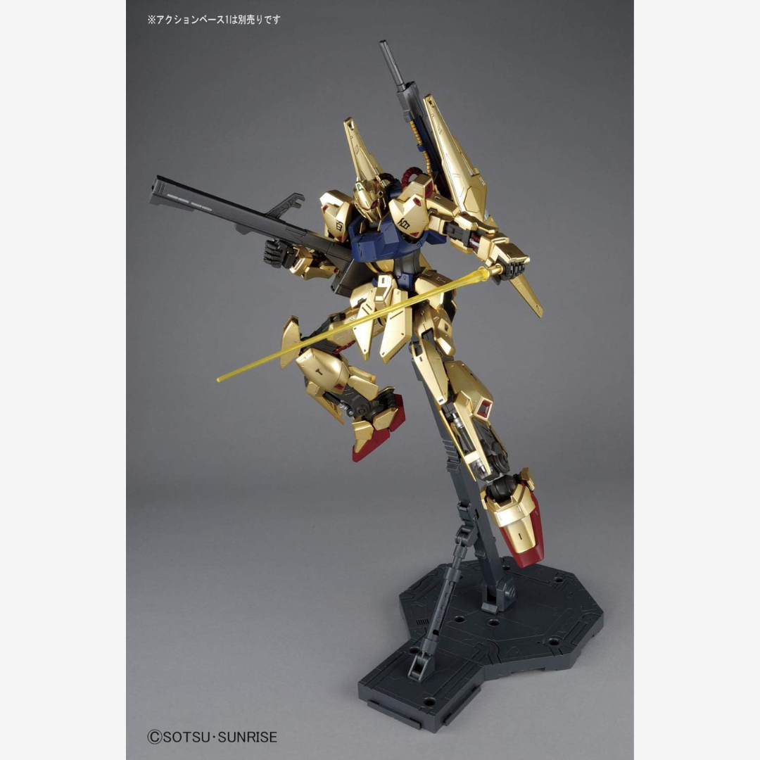 Gunpla MG Hyaku Shiki 1/100 dorato da Zeta Gundam – mobile suit Bandai da assemblare, dettagli Master Grade, ideale per collezionisti Gunpla