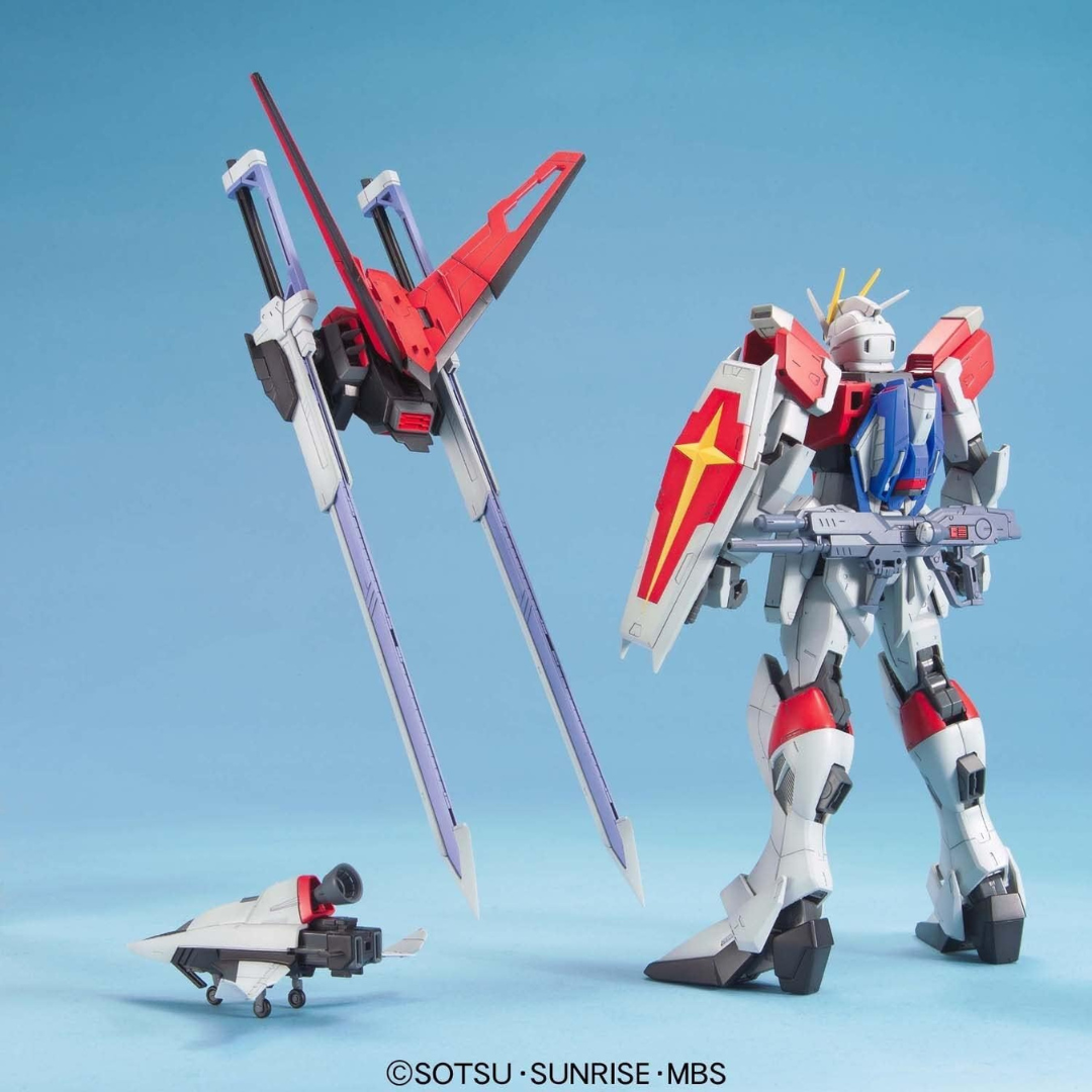 Box MG Master Grade Sword Impulse Gundam ZGMF-X56S/γ da SEED Destiny, kit Gunpla da assemblare con spada anti-nave e pose dinamiche da combattimento.