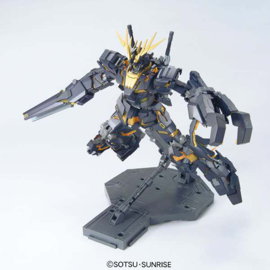 MG 1/100 Banshee Unicorn Gundam 02 Destroy Mode con Psycho Frame arancio. Gunpla Master Grade da montare senza colla, dettaglio e potenza UC.