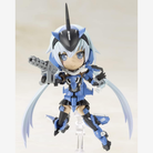 Box Qpmini Stylet Frame Arms Girl Kotobukiya, model kit chibi da assemblare senza colla, versione posabile mecha kawaii per collezionisti.







