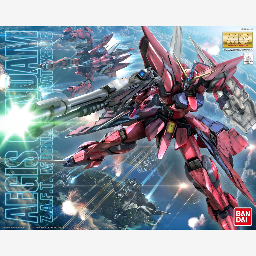 Box Gunpla MG Aegis Gundam Master Grade Bandai – Mobile Suit Z.A.F.T. trasformabile, kit da assemblare senza colla né verniciatura.

