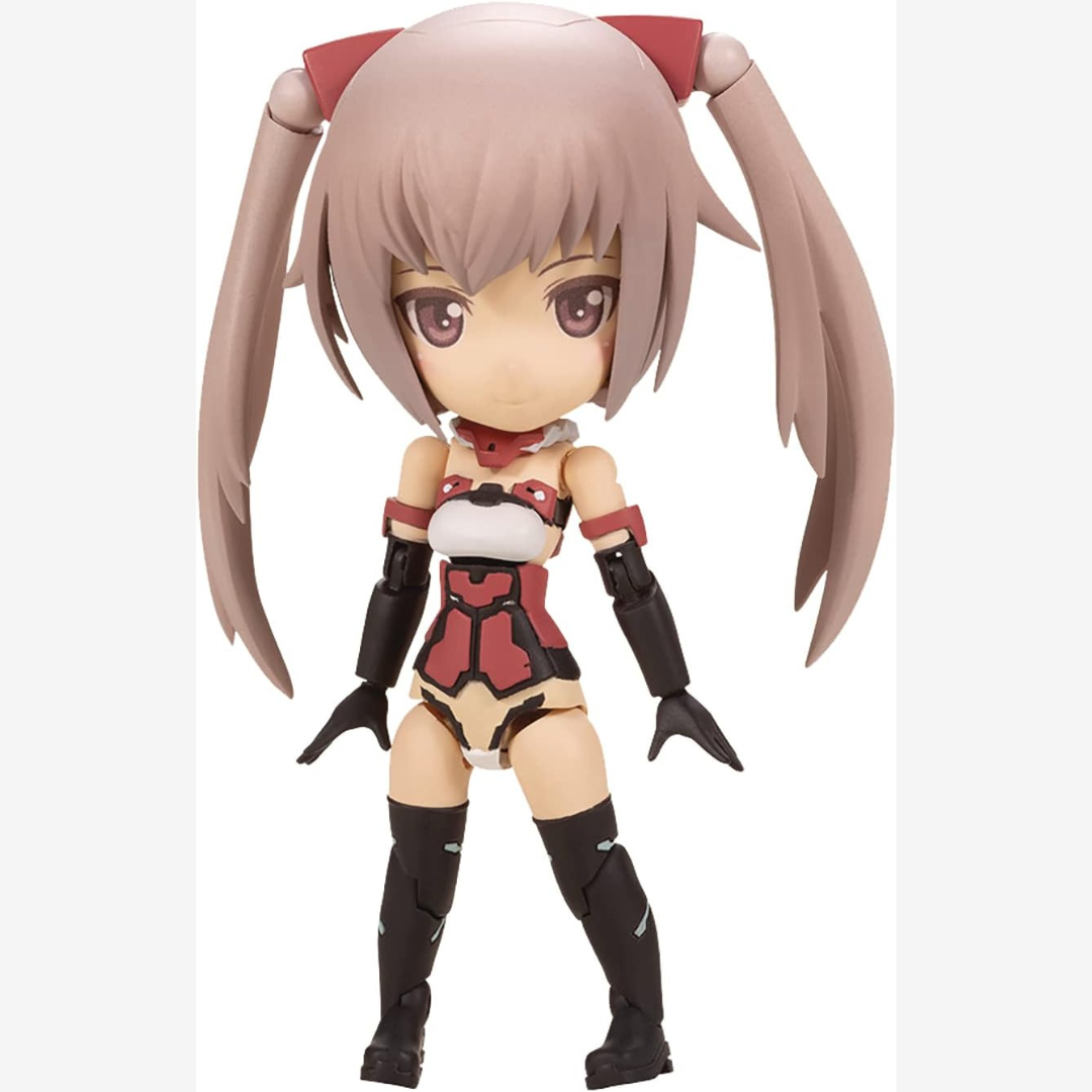 Box Qpmini Innocentia Frame Arms Girl Kotobukiya, model kit chibi da assemblare senza colla, figure snodabile kawaii in stile mecha girl anime.







