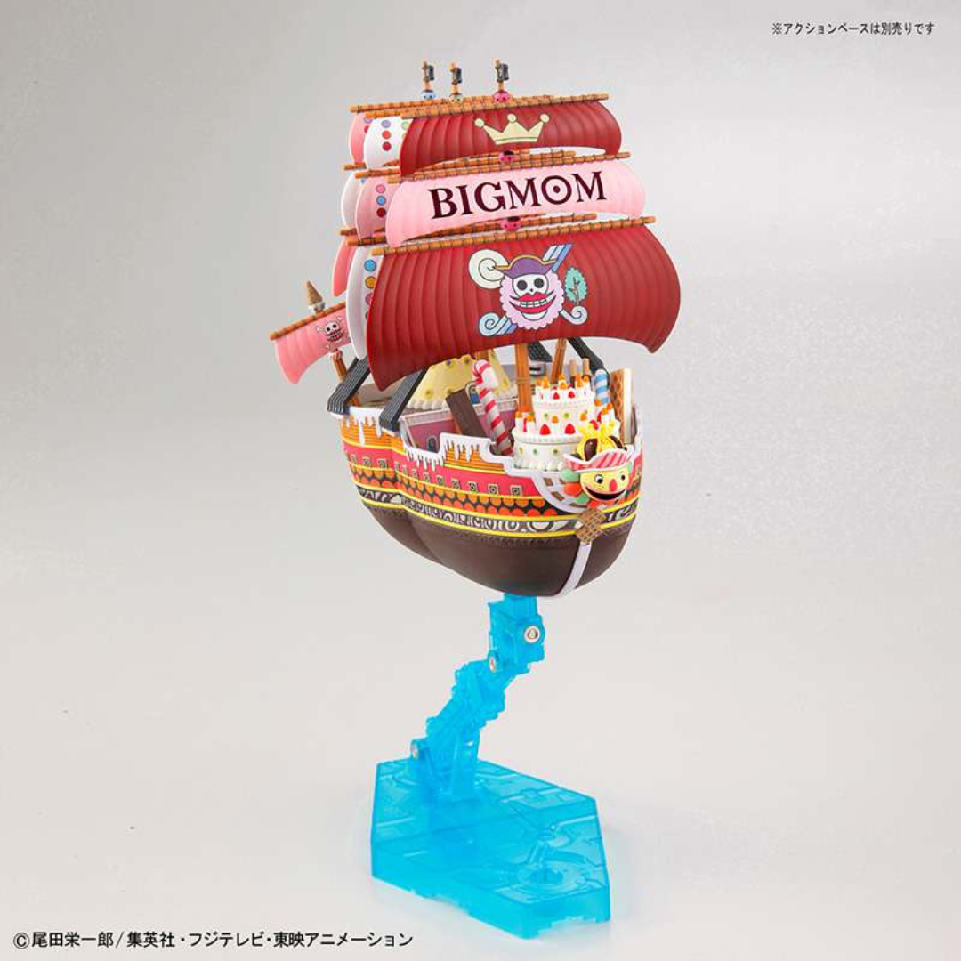 Modellino Bandai Queen Mama Chanter da One Piece, nave colorata della ciurma di Big Mom, kit da assemblare senza colla per fan e collezionisti anime
