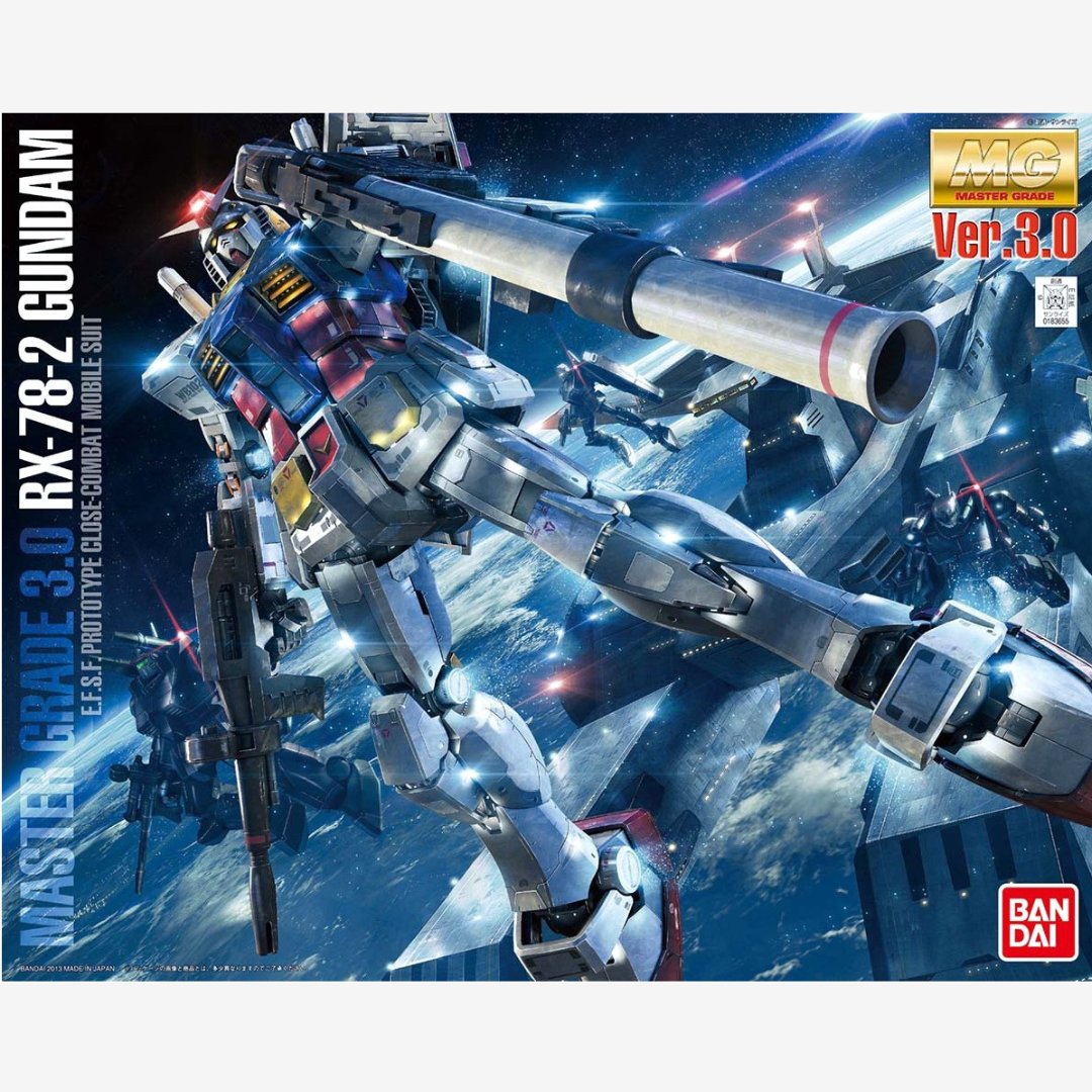 Box MG RX-78-2 Gundam Ver.3.0 Master Grade Bandai, Gunpla iperdettagliato da assemblare senza colla, mobile suit iconico Universal Century.