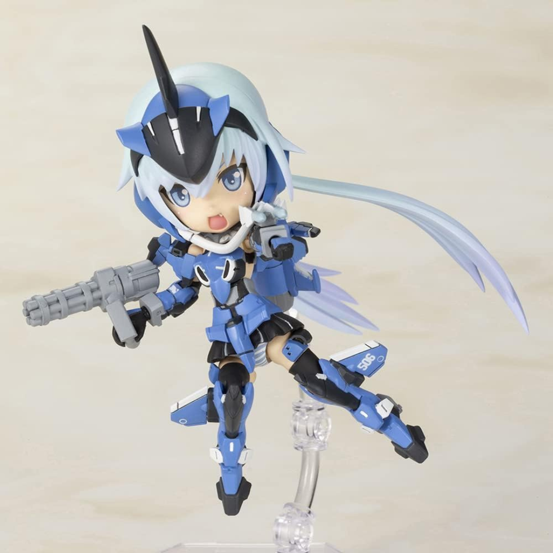 Box Qpmini Stylet Frame Arms Girl Kotobukiya, model kit chibi da assemblare senza colla, versione posabile mecha kawaii per collezionisti.







