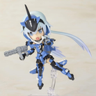 Box Qpmini Stylet Frame Arms Girl Kotobukiya, model kit chibi da assemblare senza colla, versione posabile mecha kawaii per collezionisti.







