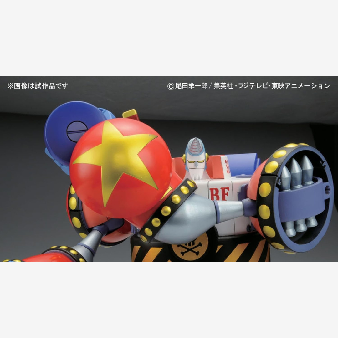 Box Bandai One Piece General Franky BF38, mecha gigante dei Mugiwara, kit da assemblare senza colla con dettagli fedeli all’anime per fan e modellisti