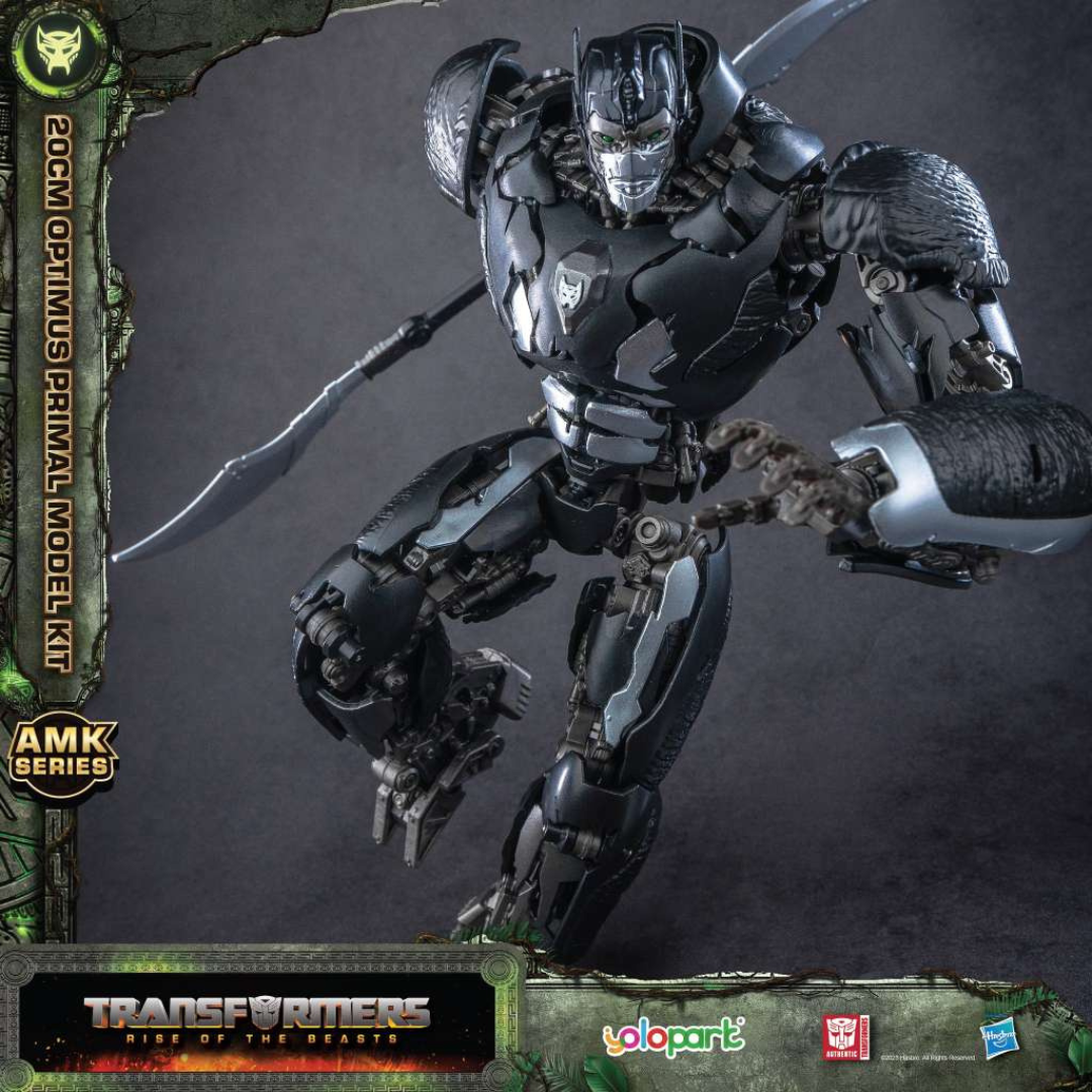 Model Kit Optimus Primal 20cm AMK Series – Transformers Rise of the Beasts, snodabile, dettagliato, senza colla né vernice, con accessori inclusi.