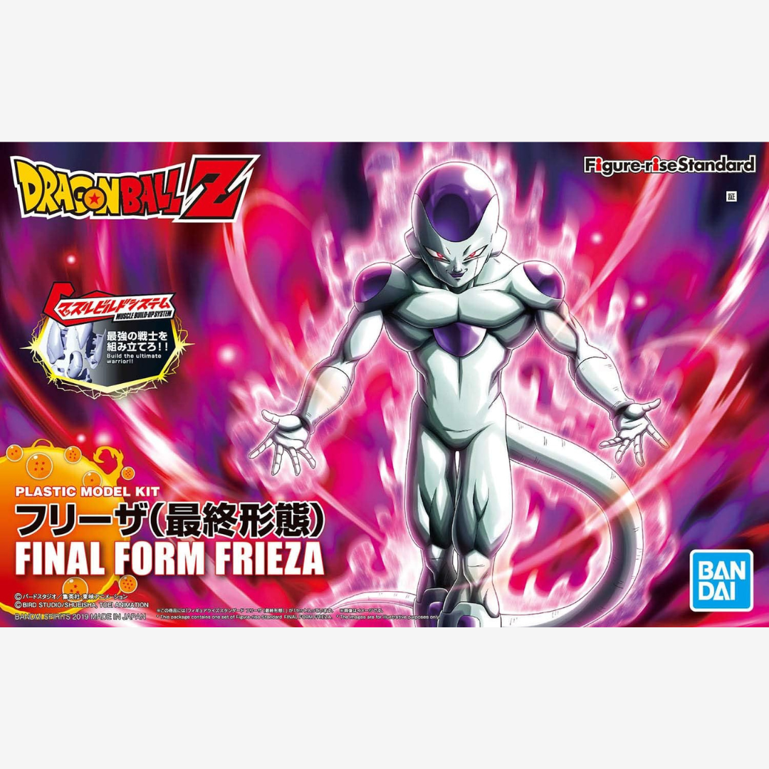 Model kit Bandai Figure-rise Standard Final Form Frieza Dragon Ball Z, personaggio articolato da assemblare senza colla in scala 1/12, plastica colorata.







