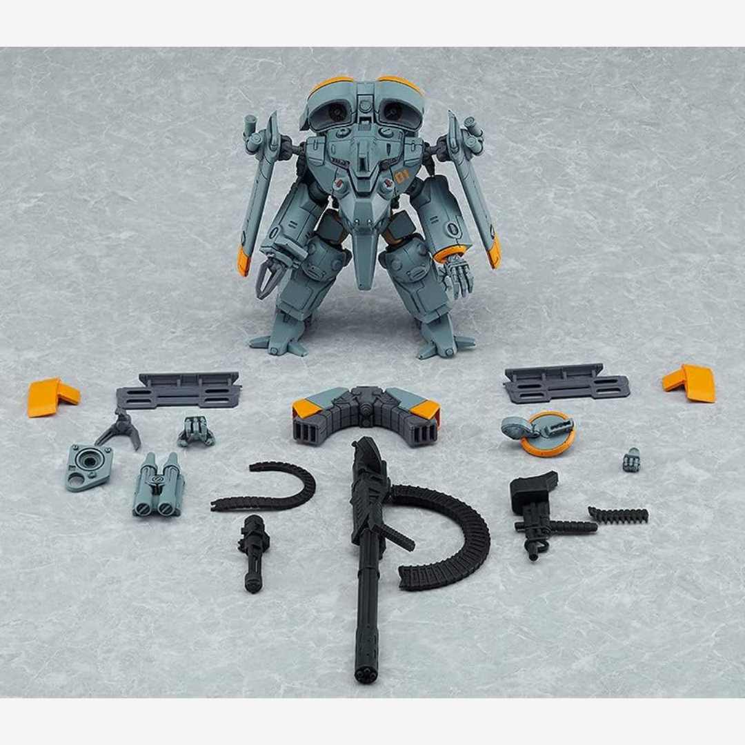 Model kit MODEROID MADOX-01 da Metal Skin Panic, mecha militare da montare senza colla, dettagliato e perfetto per collezionisti anime e robotica.

