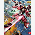 Box Gunpla MG ∞ Justice Gundam ZGMF-X19A Bandai, Master Grade da assemblare senza colla, con Fatum-01 e dettagli Cosmic Era realistici.