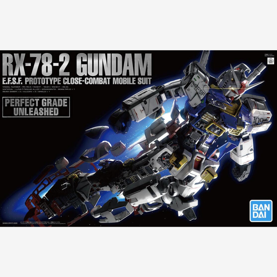 Gunpla RG RX-78-2 Gundam 1/60 con spada laser e scudo, mobile suit iconico della serie originale, kit da assemblare senza colla né verniciatura