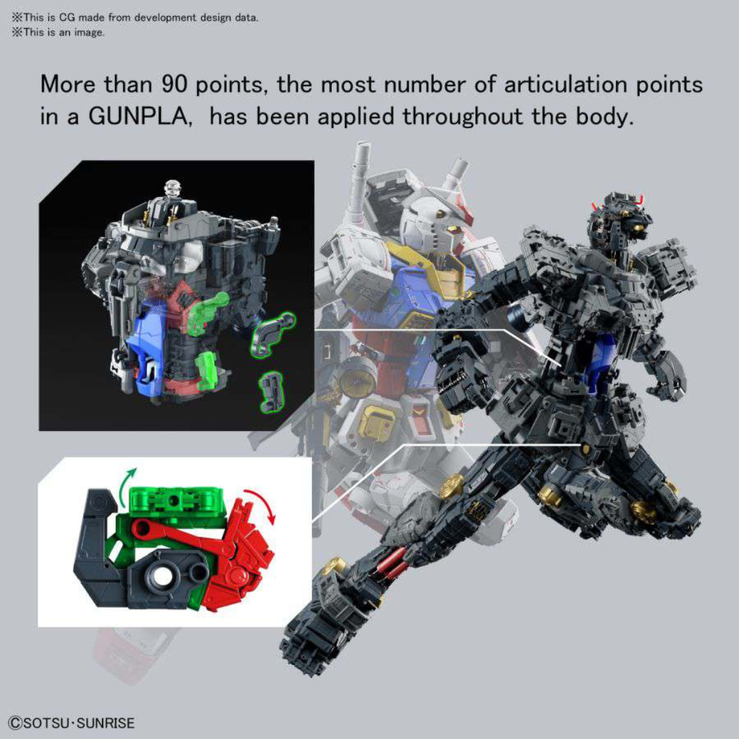 Gunpla RG RX-78-2 Gundam 1/60 con spada laser e scudo, mobile suit iconico della serie originale, kit da assemblare senza colla né verniciatura