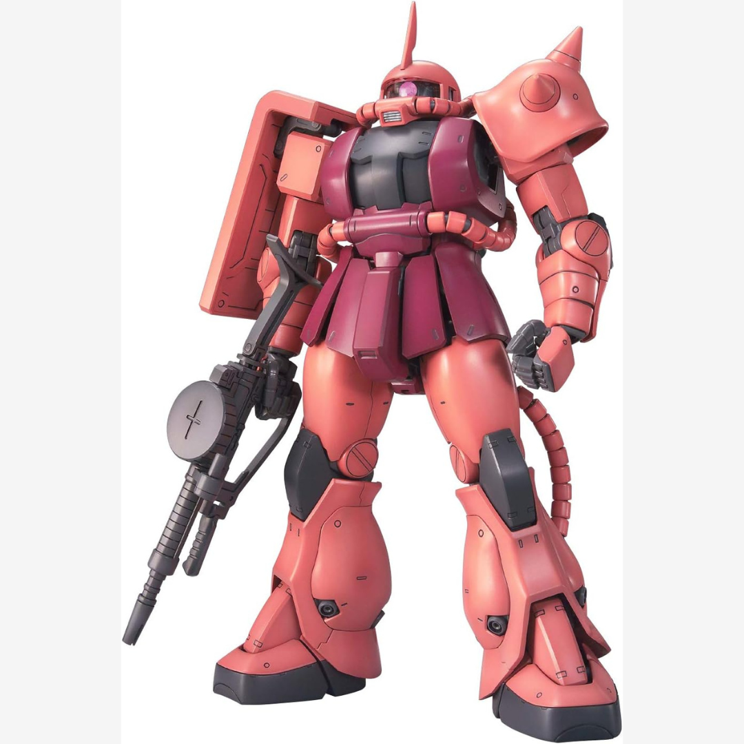 Box MG Zaku II MS-06S Char Aznable Bandai – Gunpla Master Grade dettagliato e snodabile, da montare senza colla né verniciatura